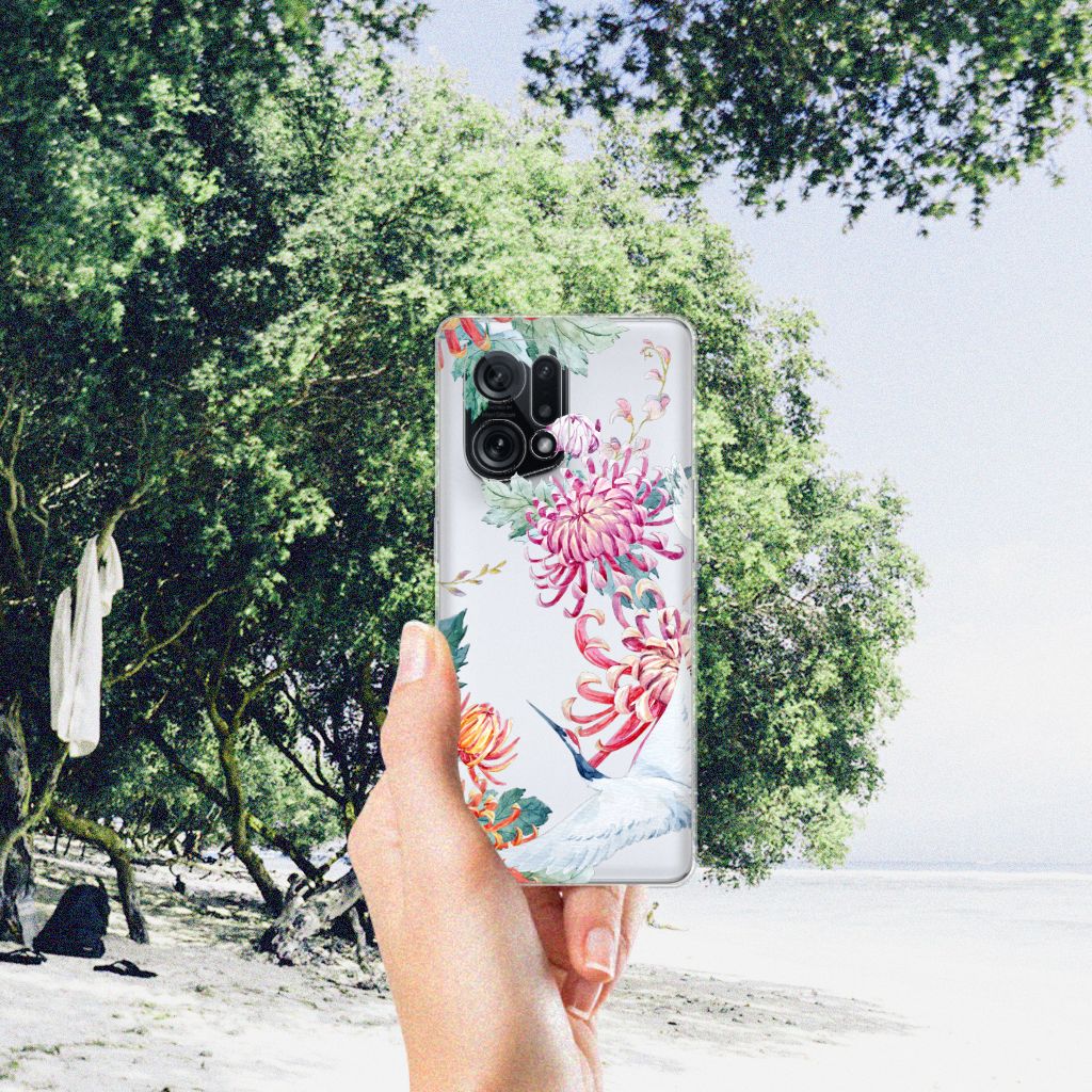 OPPO Find X5 TPU Hoesje Bird Flowers B2C Telecom