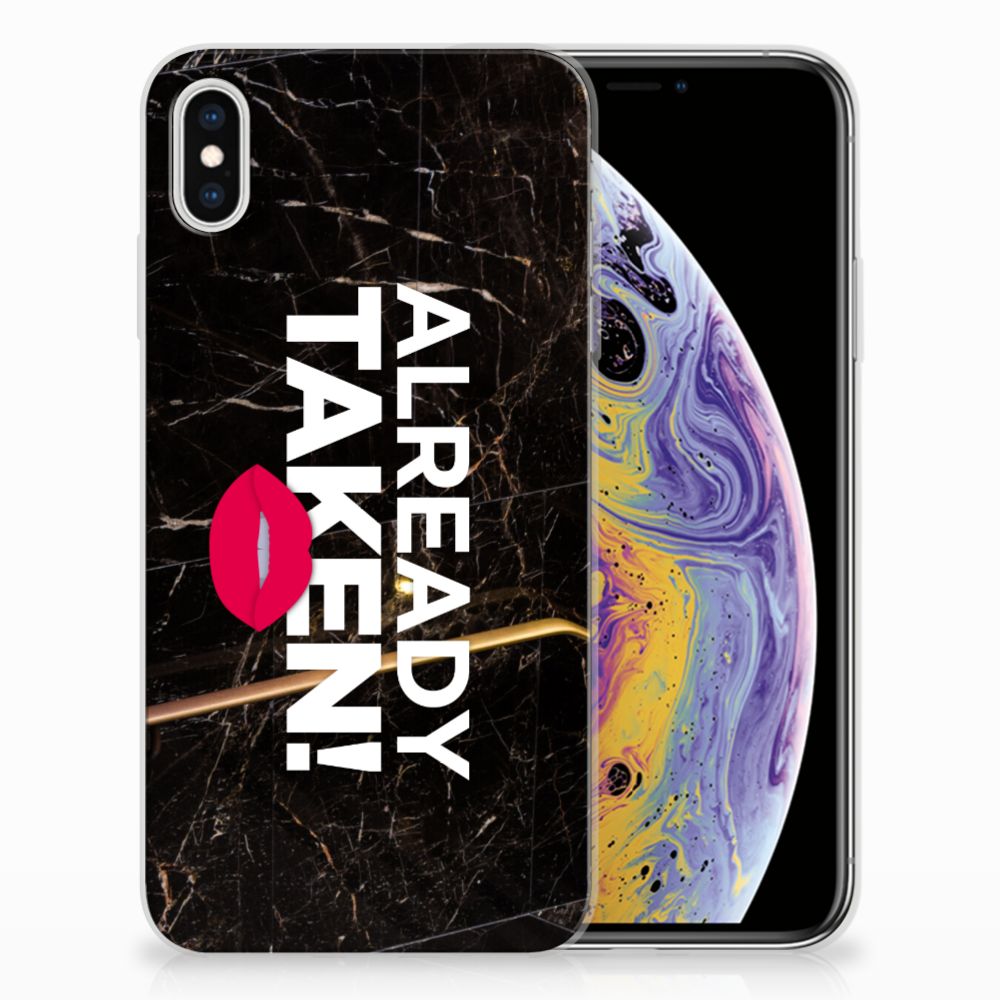 Apple iPhone Xs Max Siliconen hoesje met naam Already Taken Black