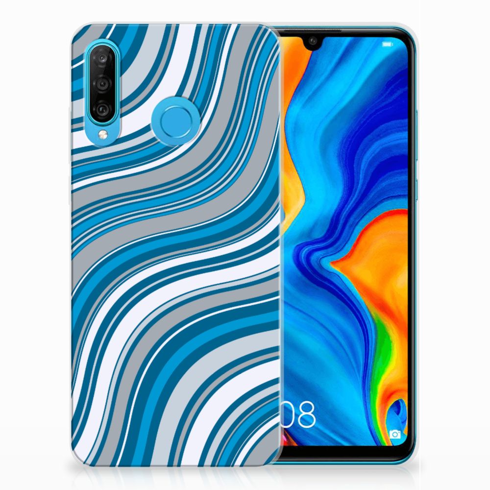 Huawei P30 Lite TPU bumper Waves Blue