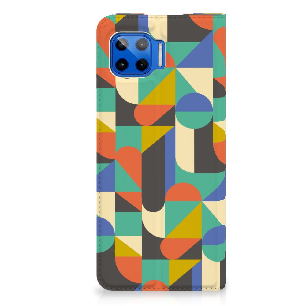 Motorola Moto G 5G Plus Hoesje met Magneet Funky Retro - B2C Telecom
