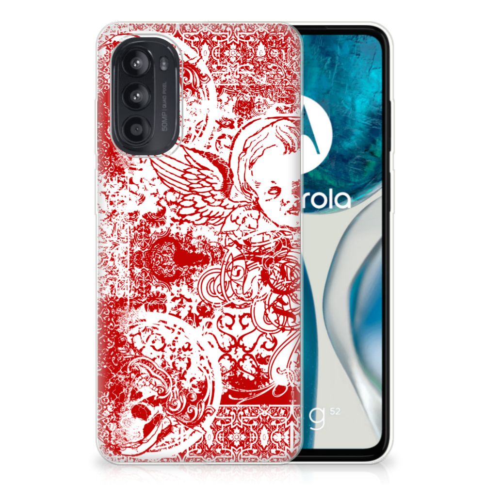 Silicone Back Case Motorola Moto G52/G82 Angel Skull Rood