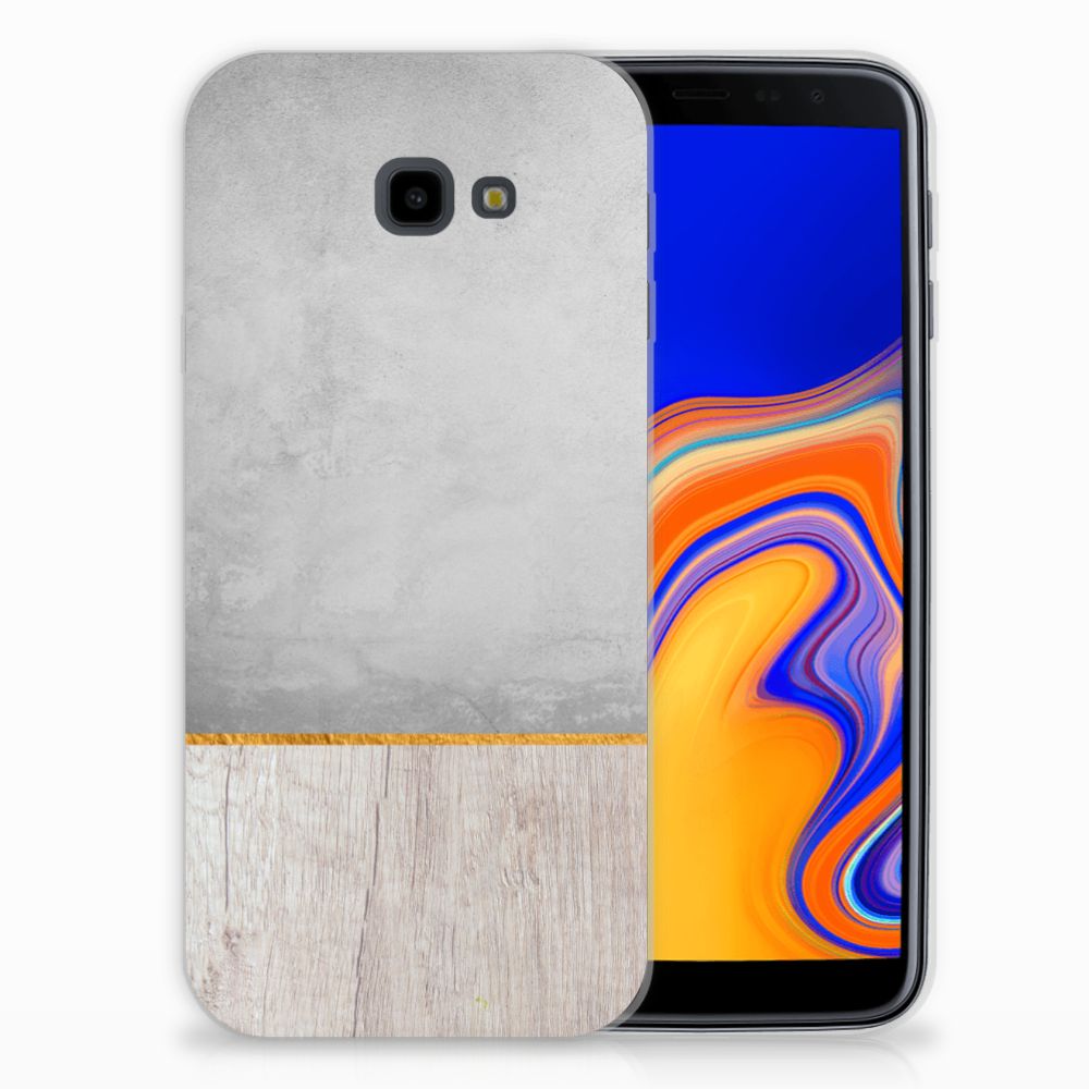 Samsung Galaxy J4 Plus (2018) Bumper Hoesje Wood Concrete