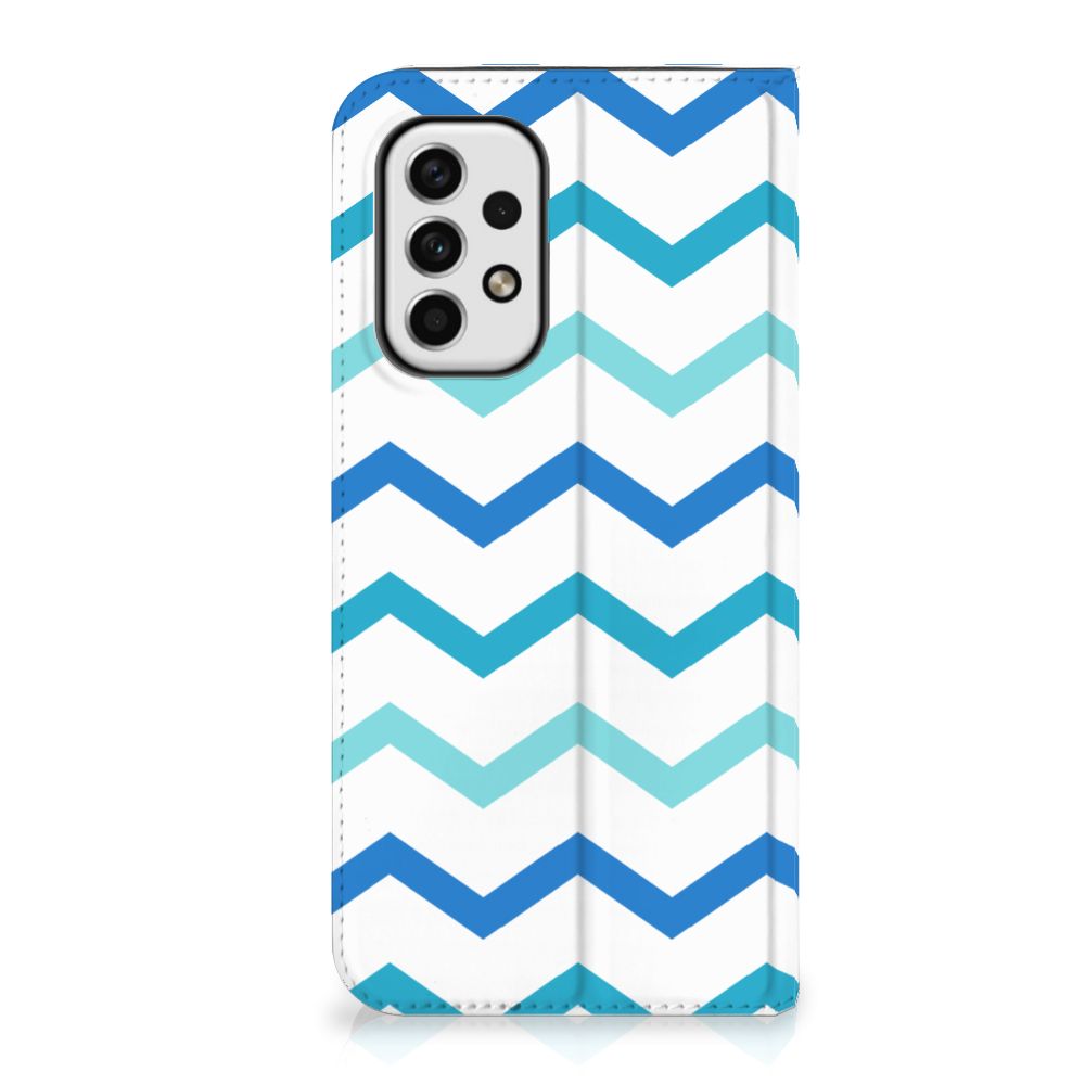 Samsung Galaxy A23 Hoesje met Magneet Zigzag Blauw - B2C Telecom