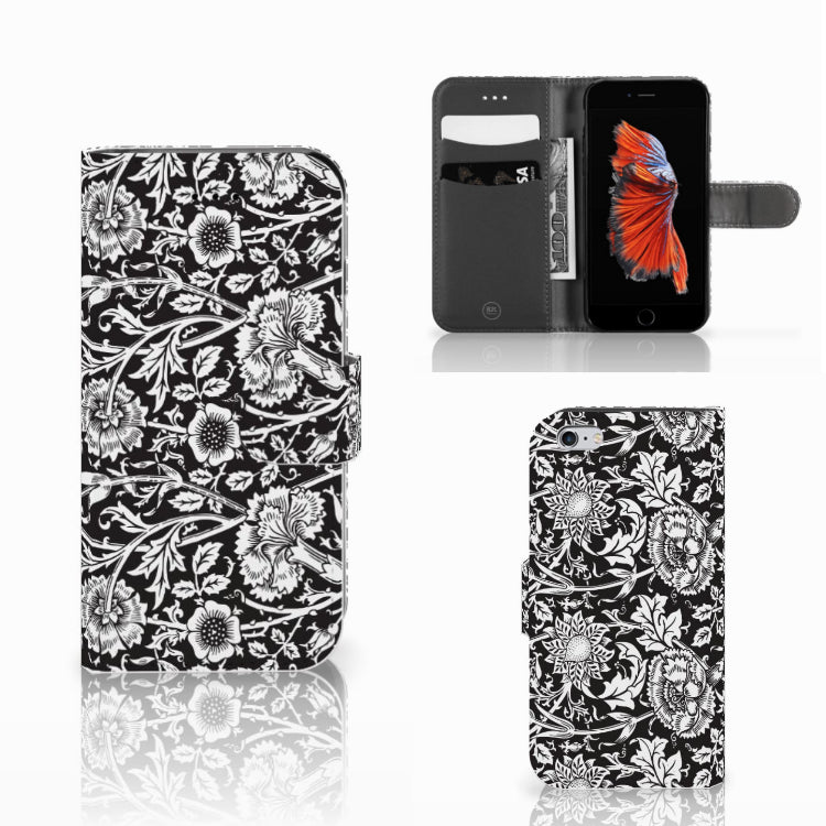 Apple iPhone 6 | 6s Hoesje Black Flowers