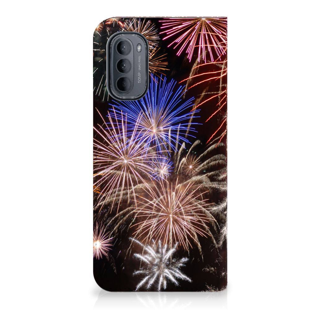 Motorola Moto G31 | G41 Hippe Standcase Vuurwerk - B2C Telecom
