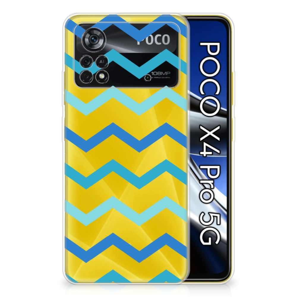 Xiaomi Poco X4 Pro 5G TPU bumper Zigzag Blauw B2C Telecom