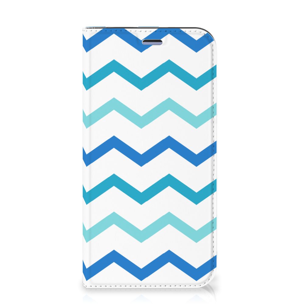 iPhone 12 Mini Hoesje met Magneet Zigzag Blauw - B2C Telecom
