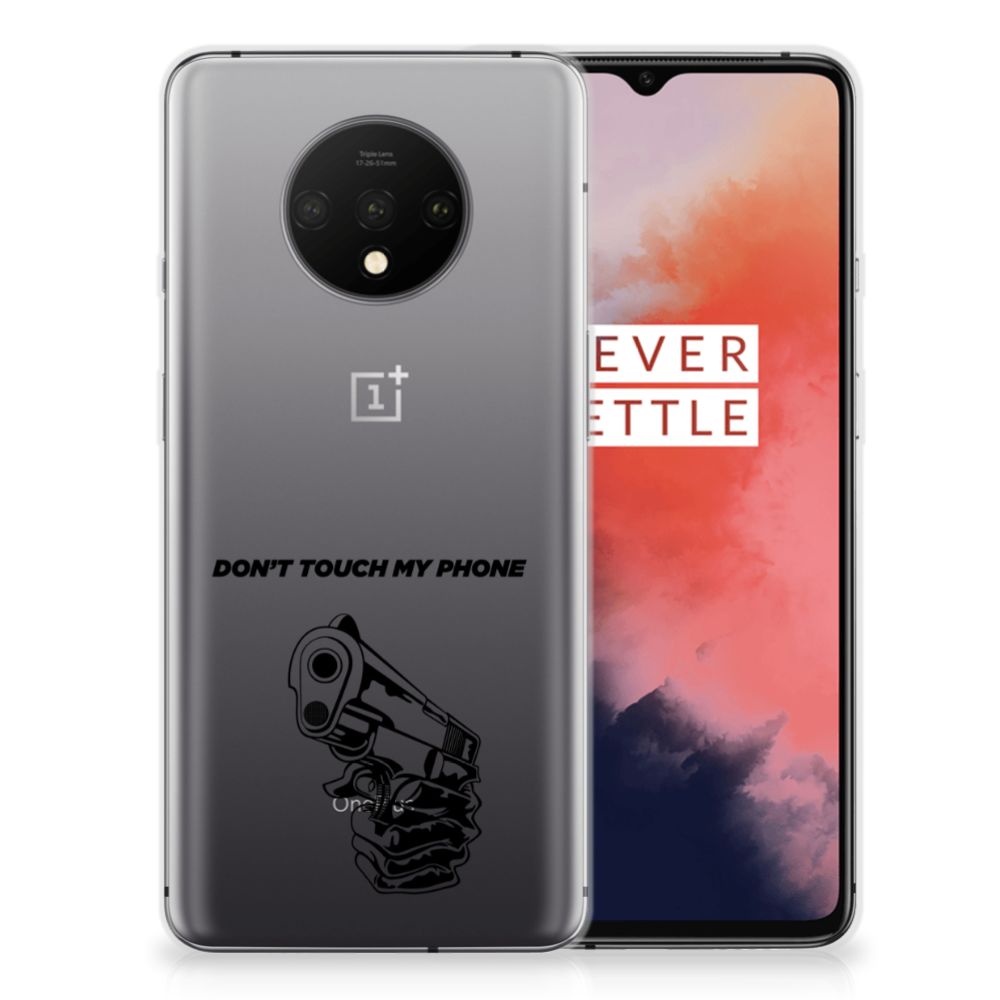 OnePlus 7T Silicone-hoesje Gun Don't Touch My Phone