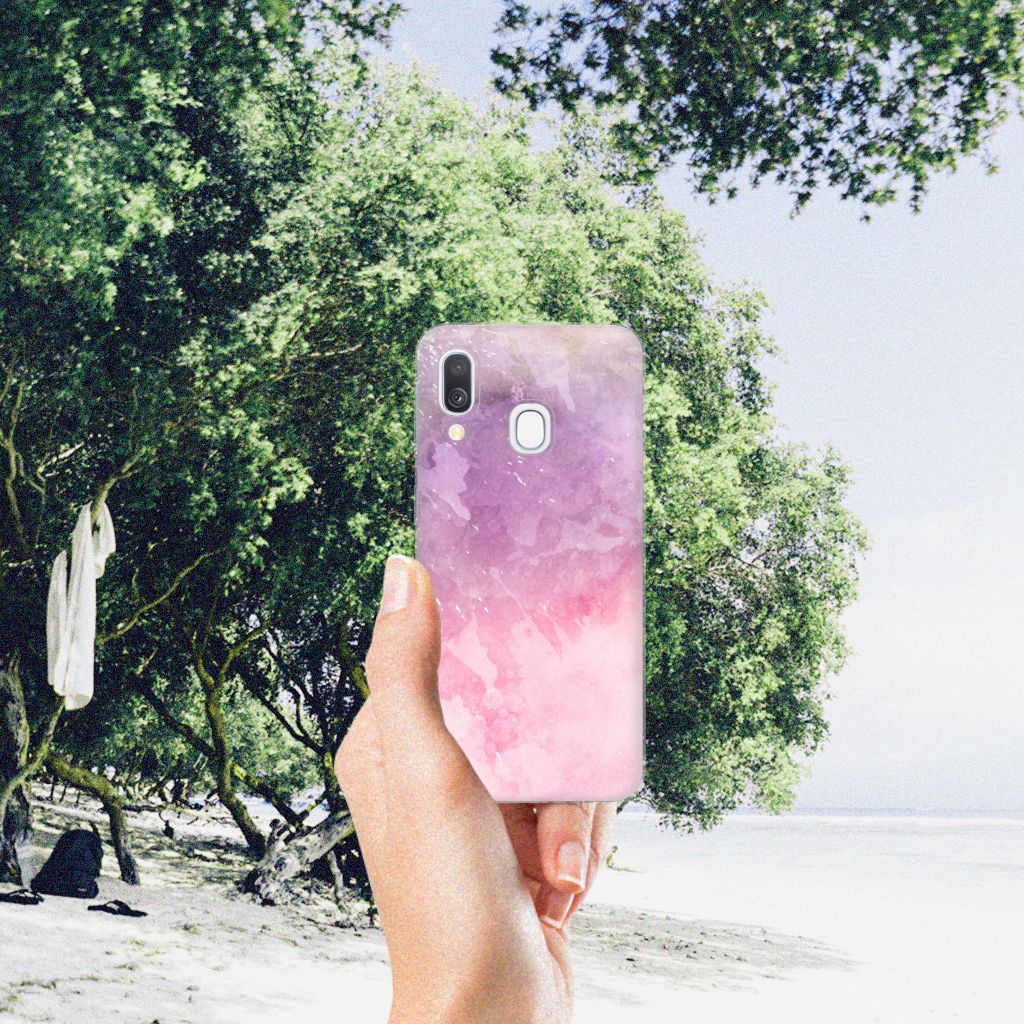 Hoesje maken Samsung Galaxy A40 Pink Purple Paint