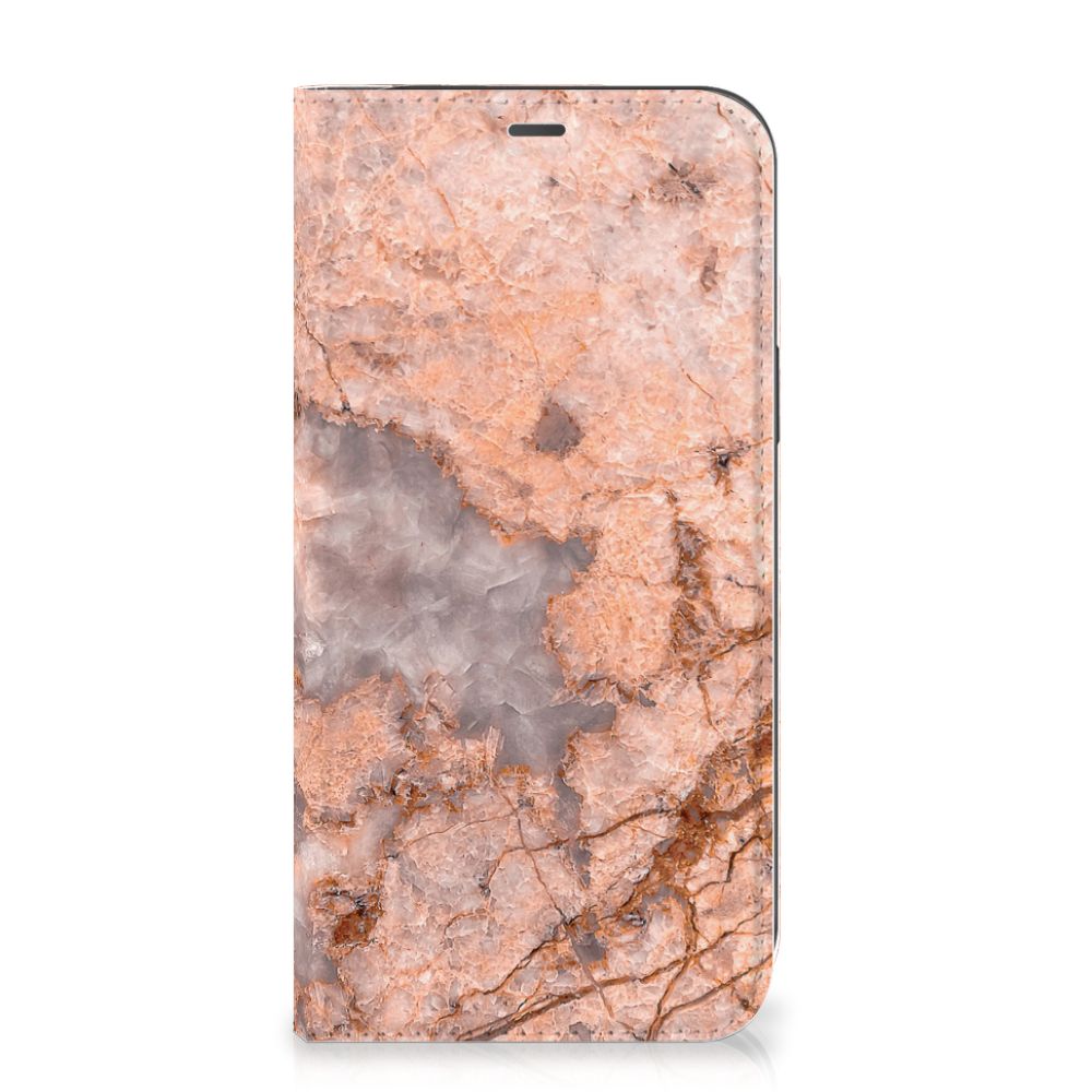 iPhone 12 Pro Max Standcase Marmer Oranje