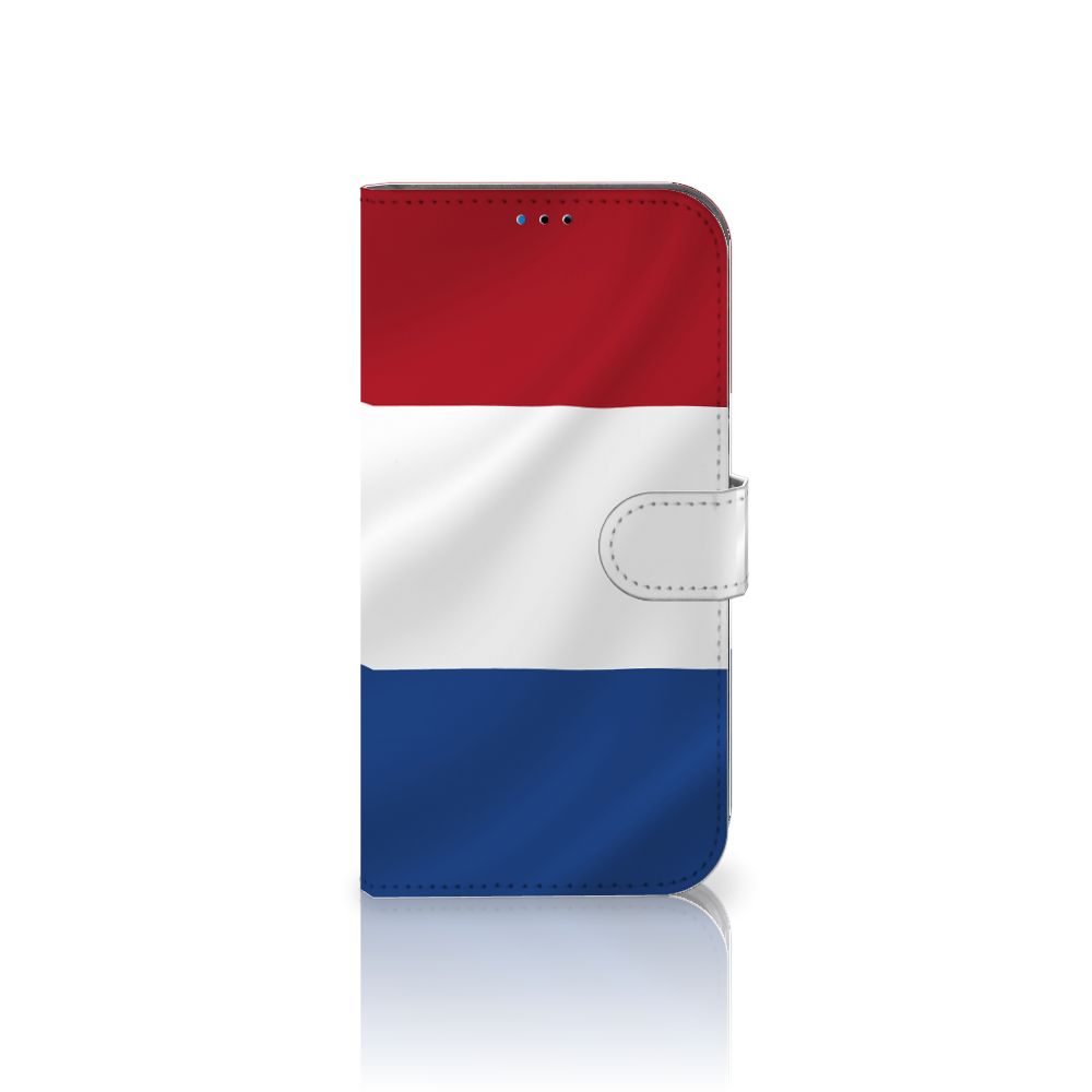 iPhone 14 Pro Max Bookstyle Case Nederlandse Vlag met kunstzinnige afbeelding van de Nederlandse vlag.