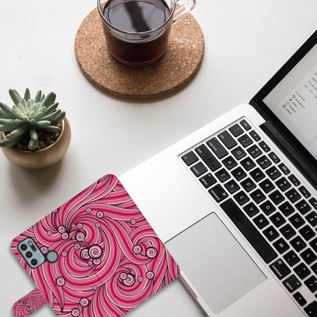 Motorola Moto G60s Hoesje Swirl Pink