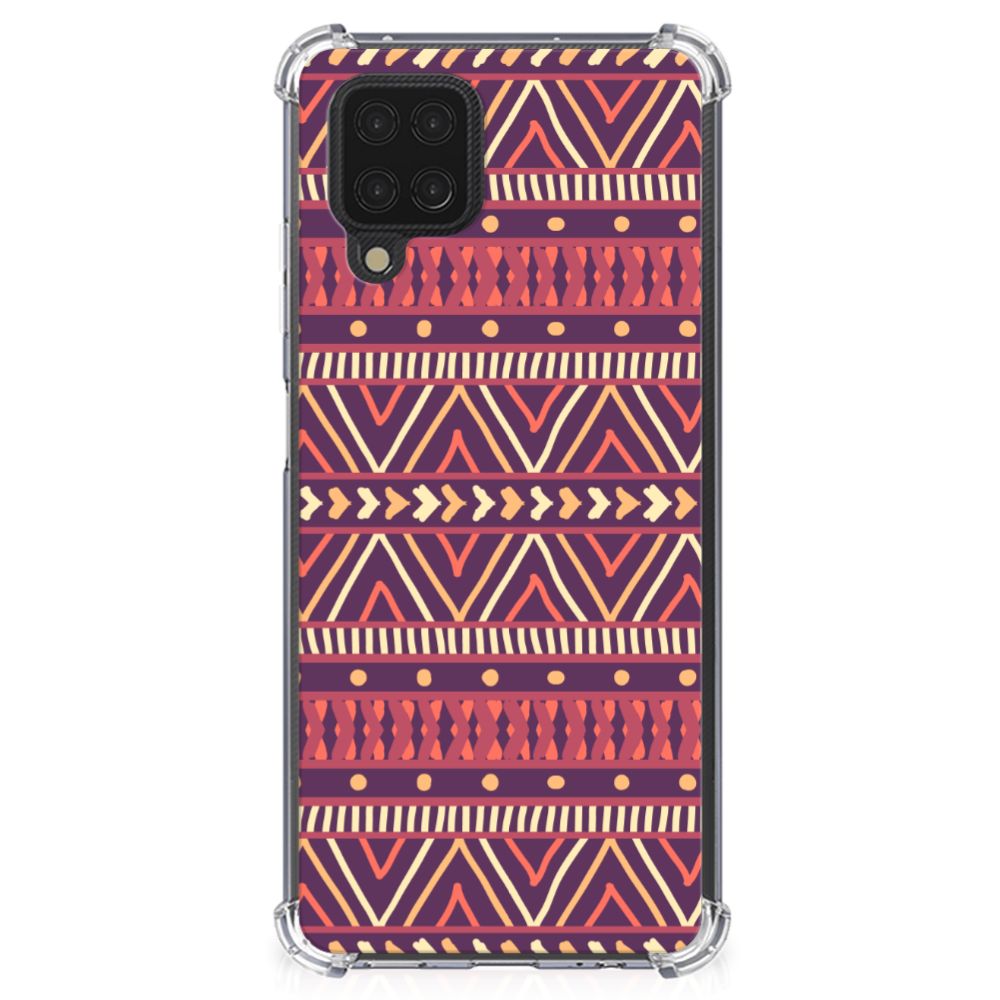 Samsung Galaxy A12 Doorzichtige Silicone Hoesje Aztec Paars