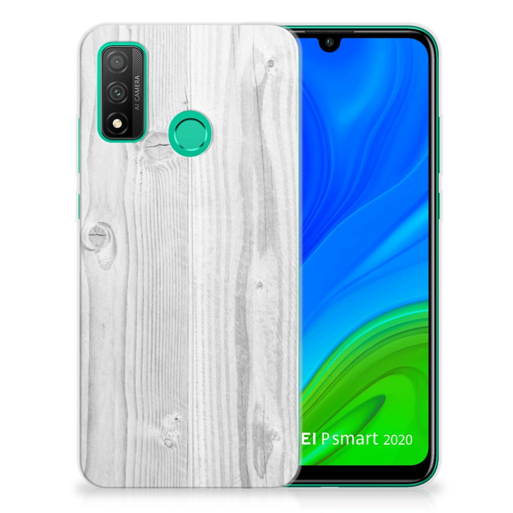 Huawei P Smart 2020 Bumper Hoesje White Wood