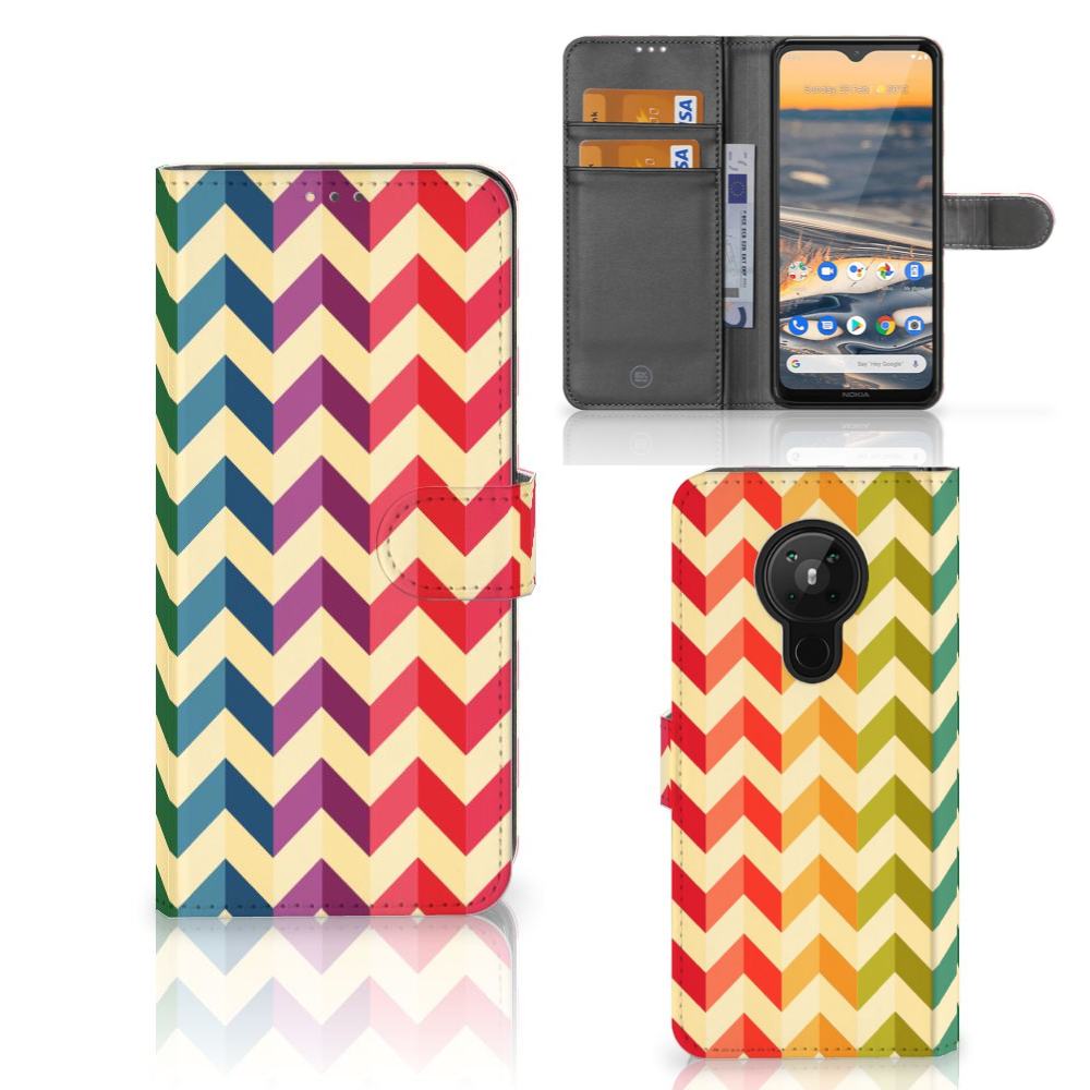 Nokia 5.3 Telefoon Hoesje Zigzag Multi Color