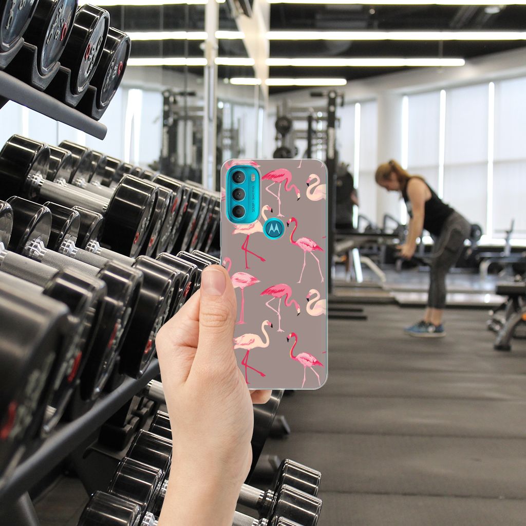 Motorola Moto G71 5G TPU Hoesje Flamingo