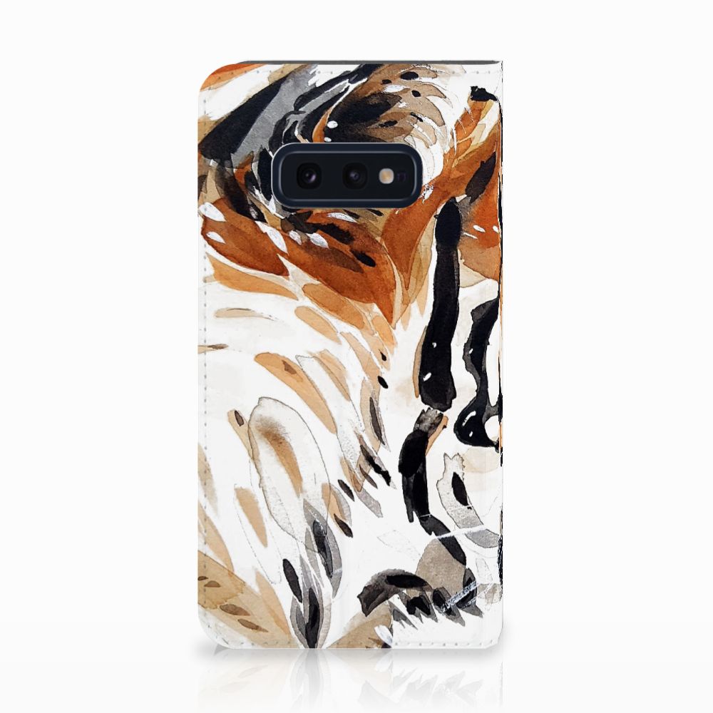 Bookcase Samsung Galaxy S10e Watercolor Tiger