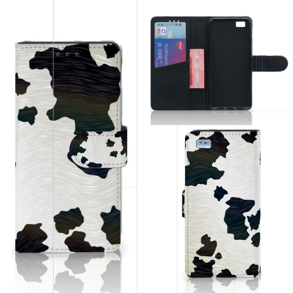 Huawei Ascend P8 Lite Telefoonhoesje met Pasjes Koeienvlekken