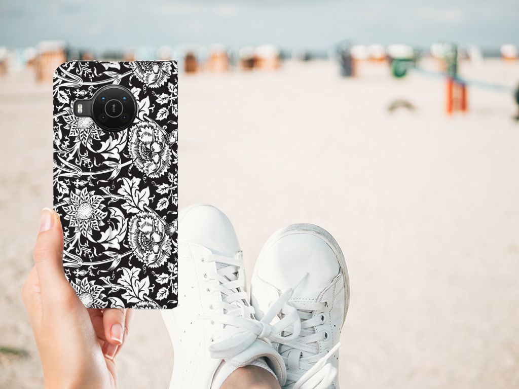 Nokia X20 | X10 Smart Cover Black Flowers - B2C Telecom