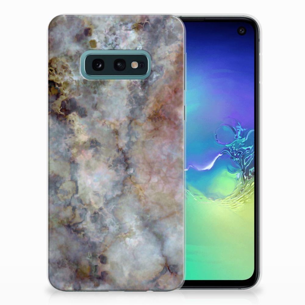 Samsung Galaxy S10e TPU Siliconen Hoesje Marmer Grijs