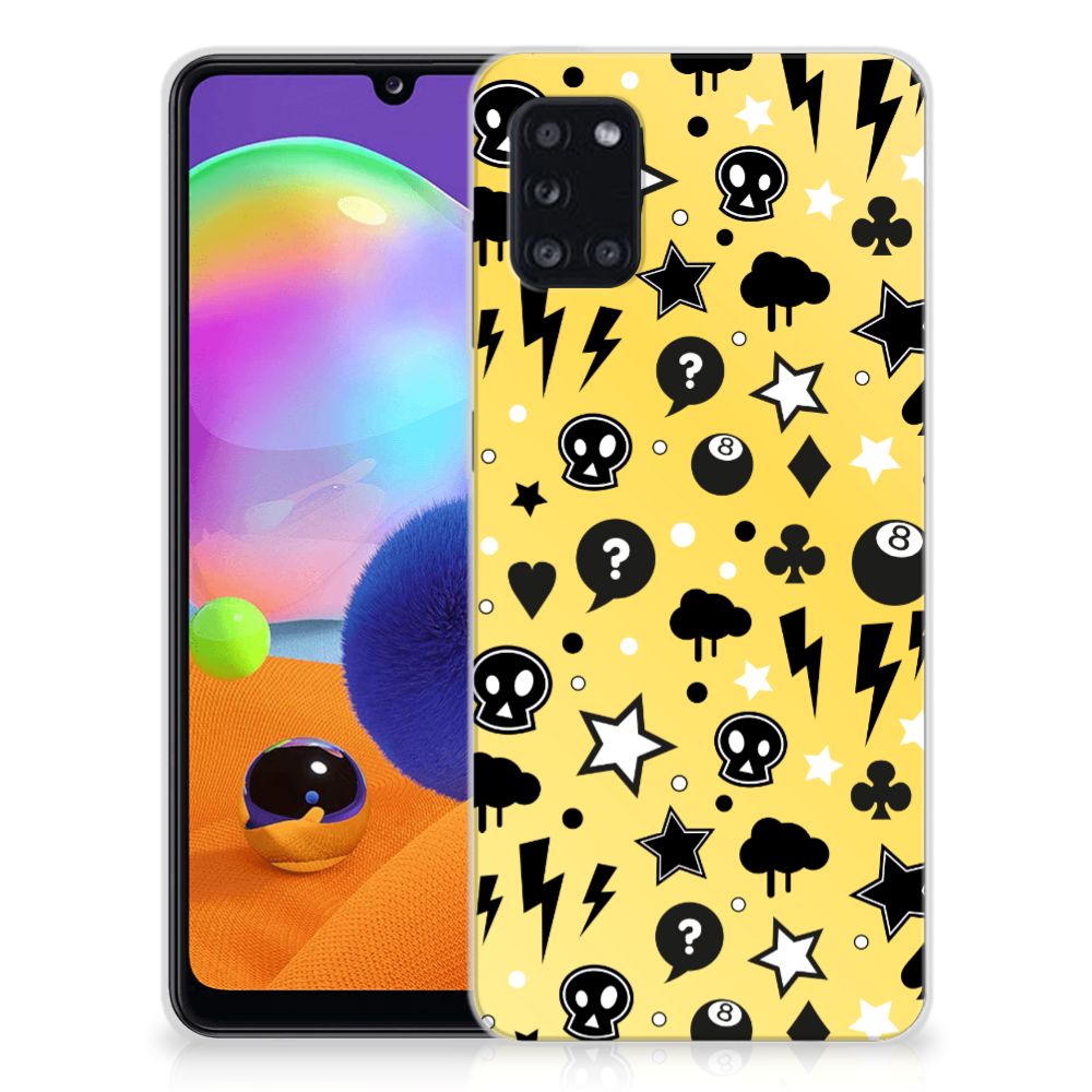 Silicone Back Case Samsung Galaxy A31 Punk Geel