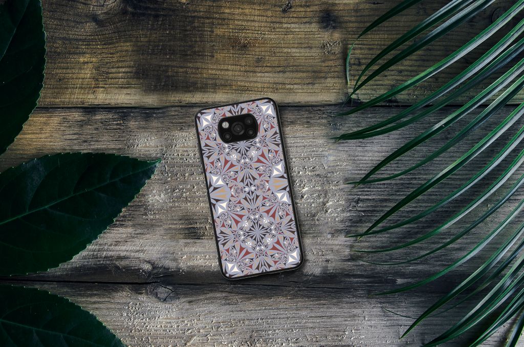 Xiaomi Poco X3 | X3 Pro Marmeren Print Telefoonhoesje Flower Tiles B2C Telecom