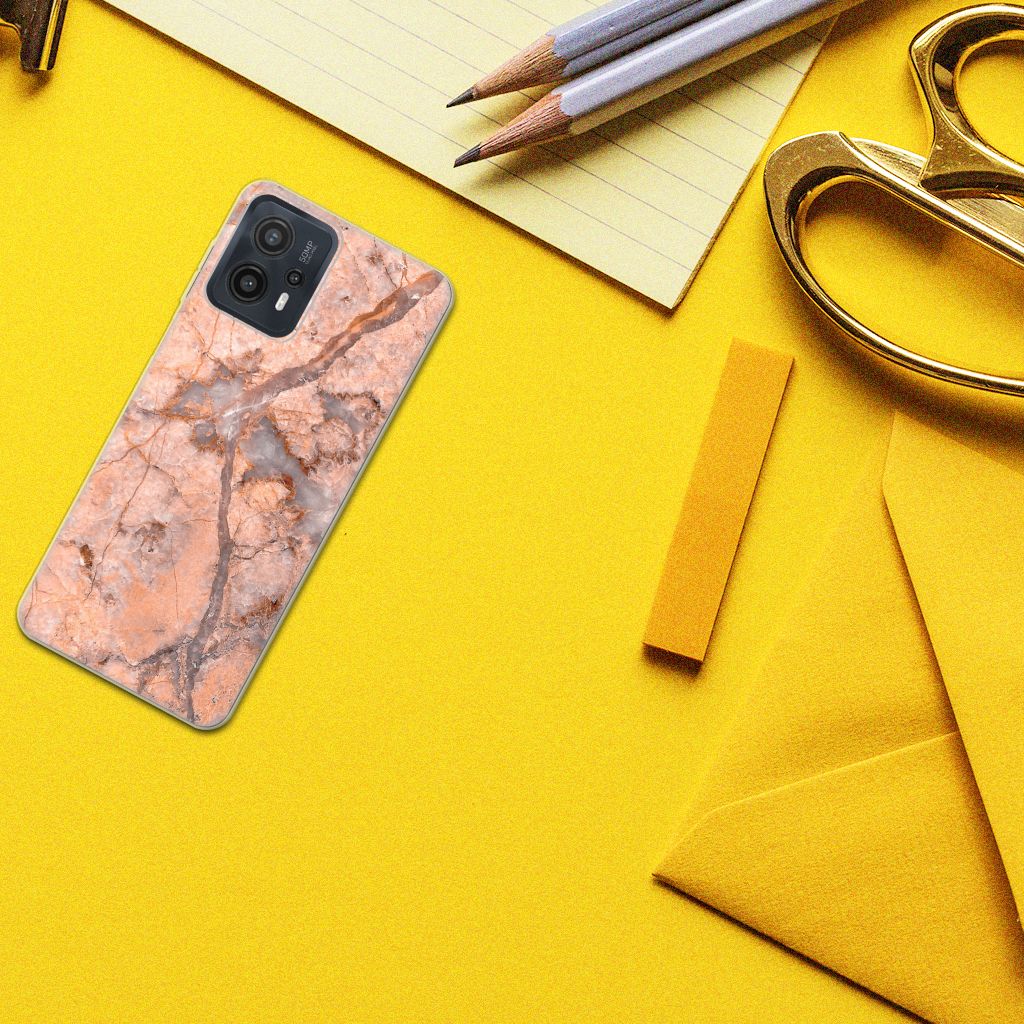 Motorola Moto G23 | G13 TPU Siliconen Hoesje Marmer Oranje