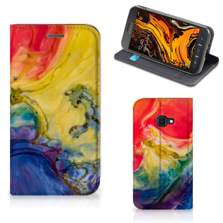 Bookcase Samsung Galaxy Xcover 4s Watercolor Dark