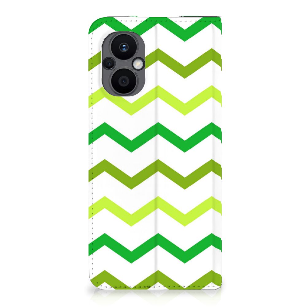 OPPO Reno8 Lite Hoesje met Magneet Zigzag Groen - B2C Telecom