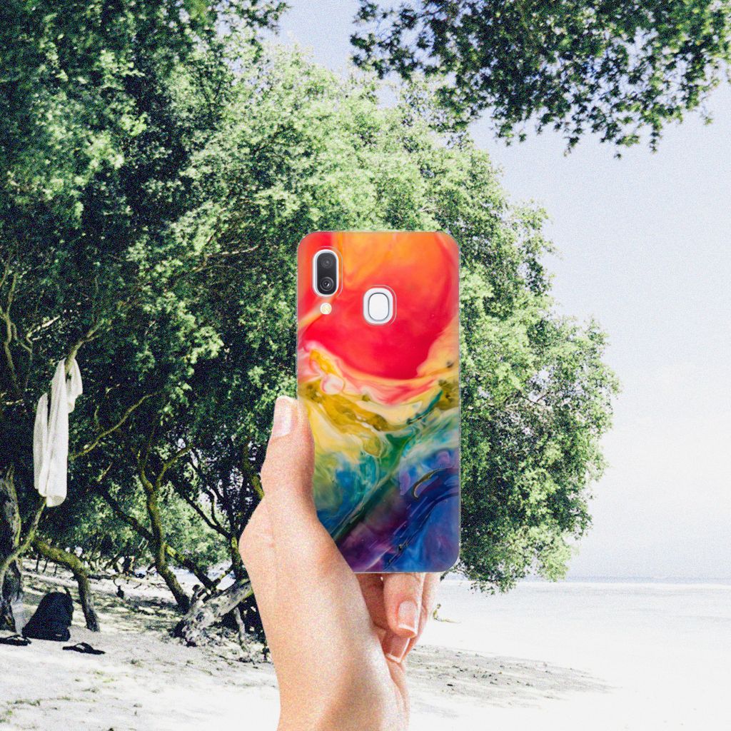 Hoesje maken Samsung Galaxy A40 Watercolor Dark