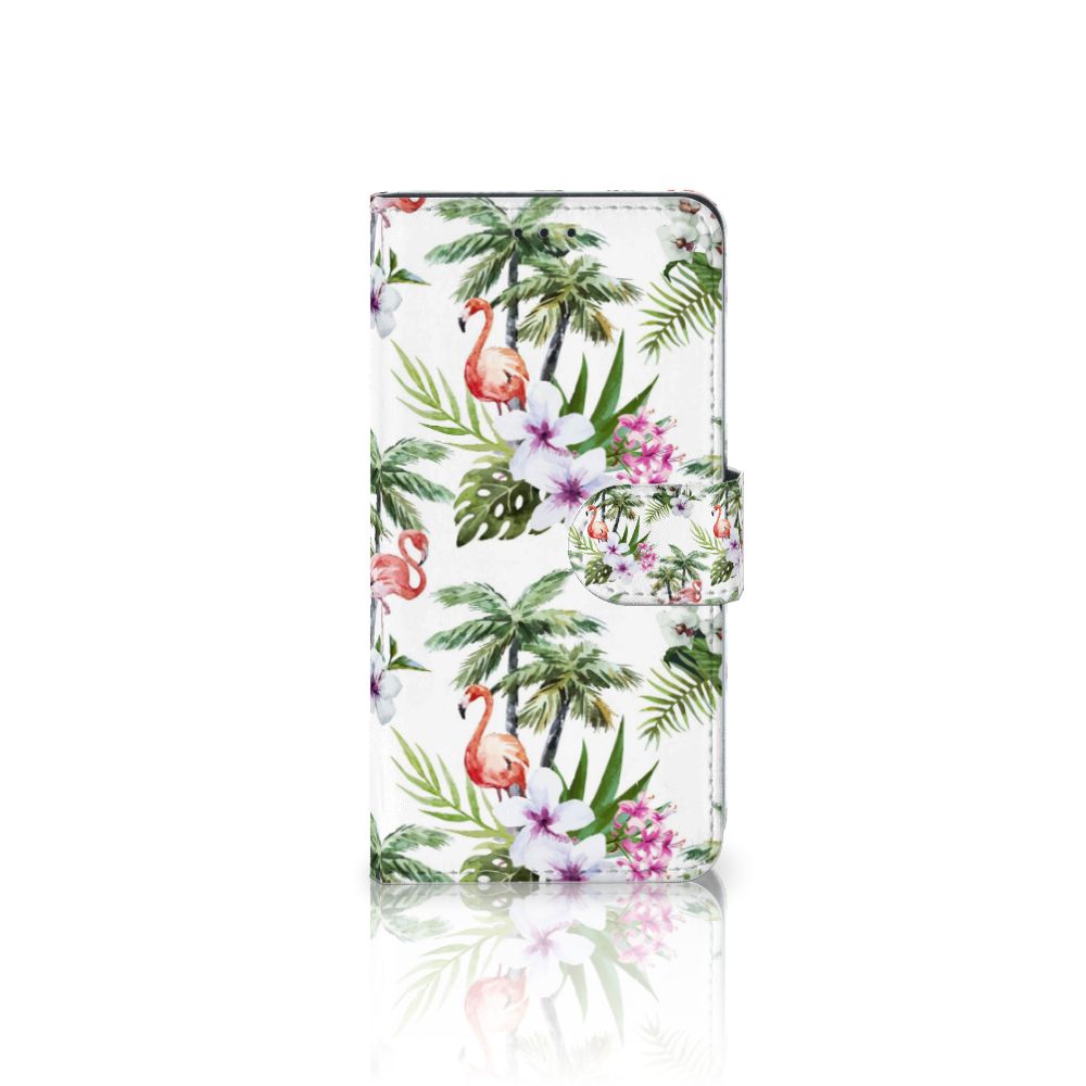 Huawei P10 Lite Telefoonhoesje met Pasjes Flamingo Palms