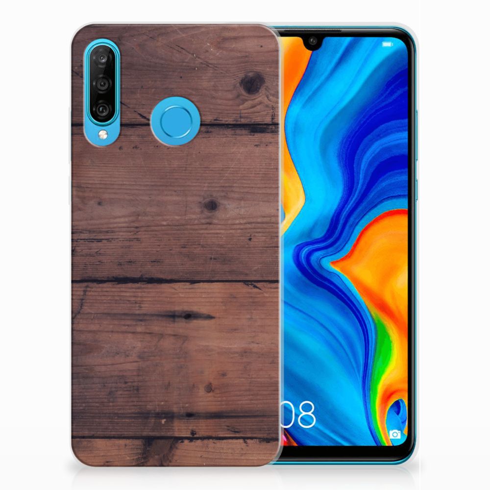 Huawei P30 Lite Bumper Hoesje Old Wood