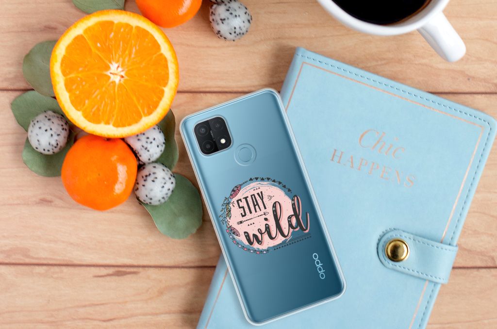 OPPO A15 Telefoonhoesje met Naam Boho Stay Wild B2C Telecom