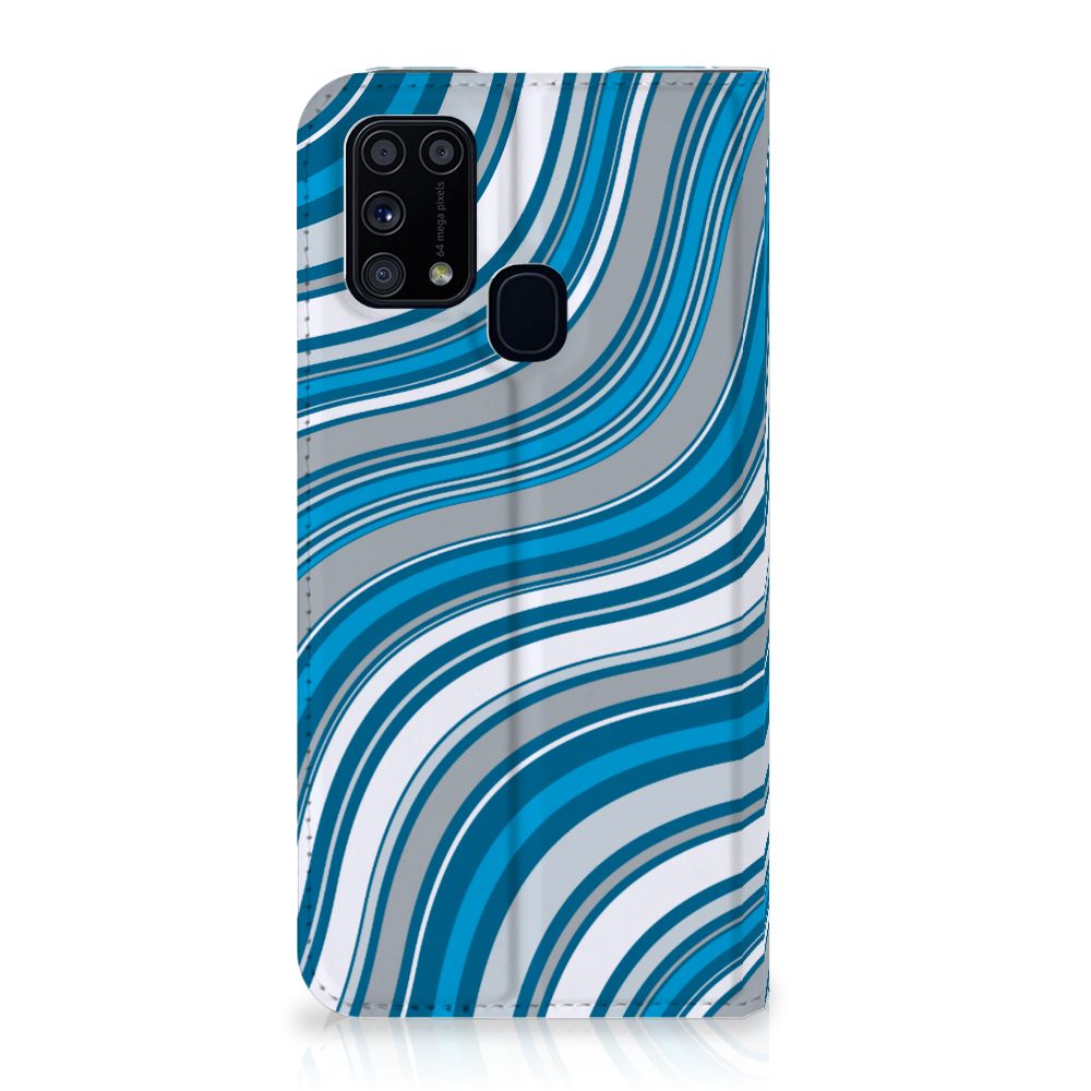 Samsung Galaxy M31 Hoesje met Magneet Waves Blue - B2C Telecom