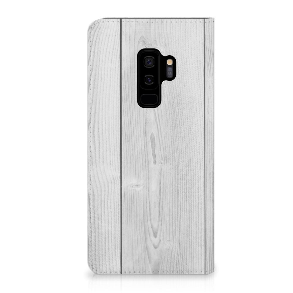Samsung Galaxy S9 Plus Book Wallet Case White Wood