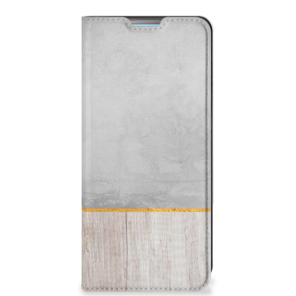 OPPO A74 4G Book Wallet Case Wood Concrete - B2C Telecom