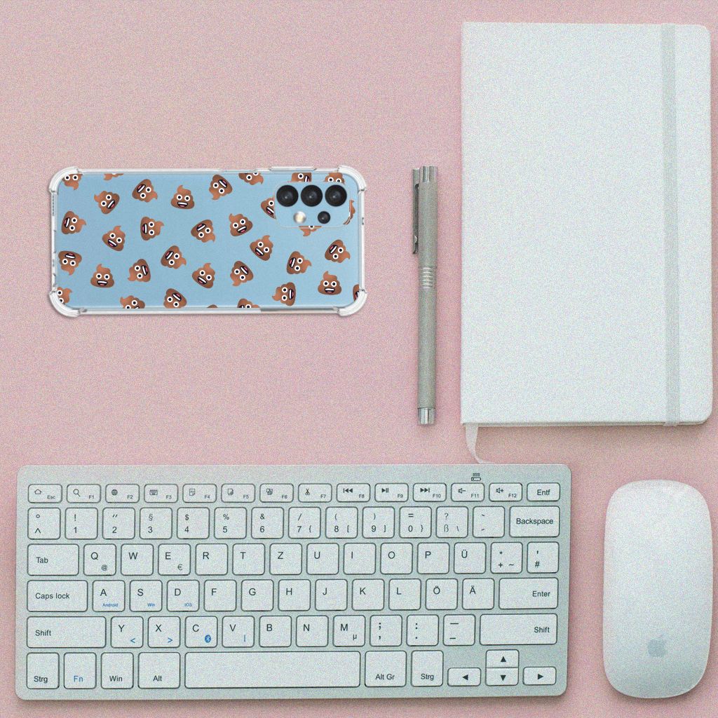 Doorzichtige Silicone Hoesje voor Samsung Galaxy A13 (4G) Poep Emojis B2C Telecom