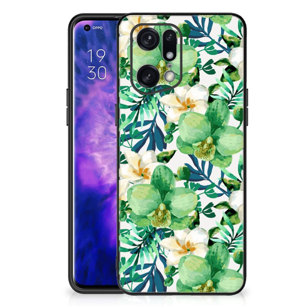 OPPO Find X5 Pro Bloemen Hoesje Orchidee Groen