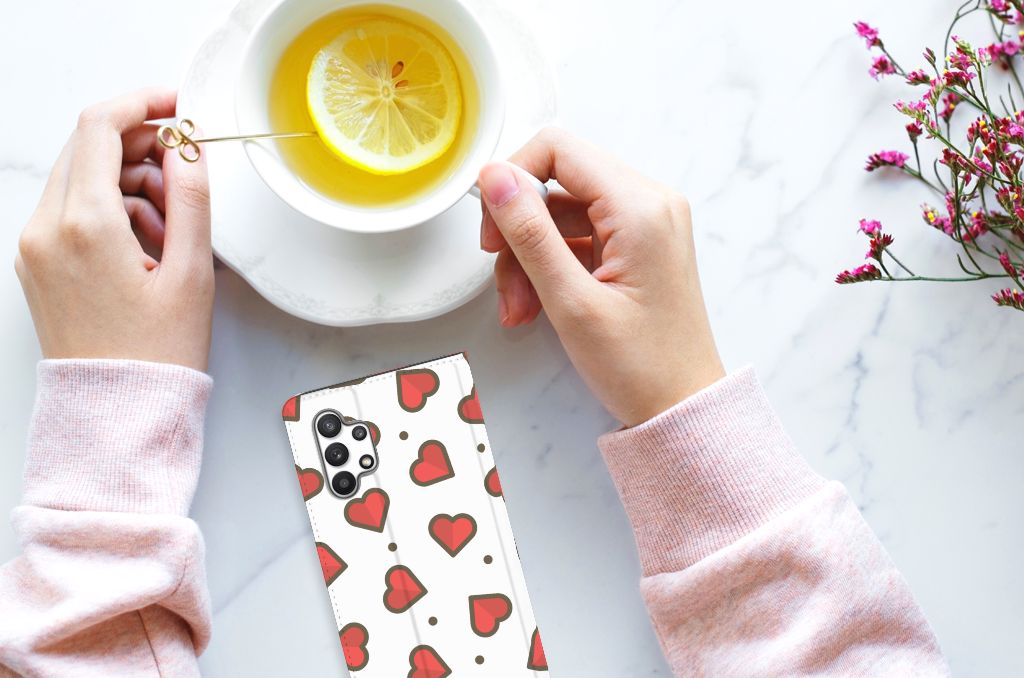 Samsung Galaxy A32 4G | A32 5G Enterprise Editie Hoesje met Magneet Hearts - B2C Telecom