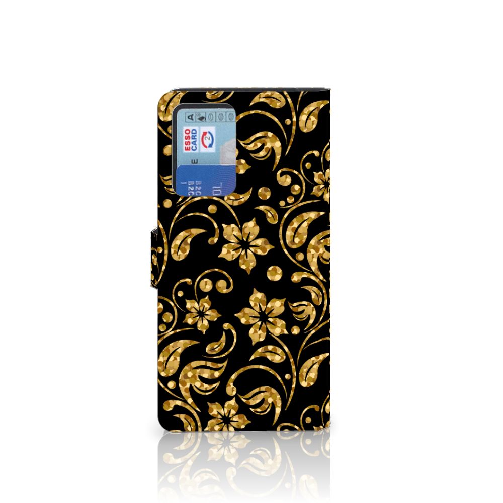 Xiaomi Redmi Note 10 Pro Hoesje Gouden Bloemen
