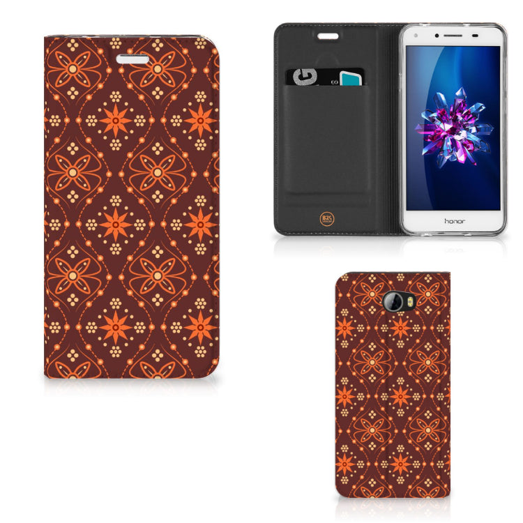 Huawei Y5 2 | Y6 Compact Hoesje met Magneet Batik Brown