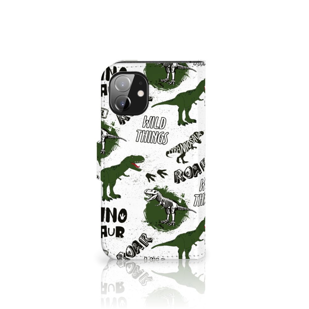 Telefoonhoesje met Pasjes voor Apple iPhone 12 Mini Dinosaurus