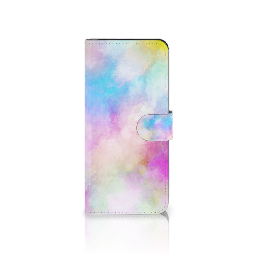 Hoesje Samsung Galaxy M14 Watercolor Light met unieke pastelkleuren en pasjeshouder.