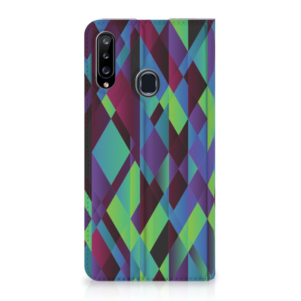 Samsung Galaxy A20s Stand Case Abstract Green Blue - B2C Telecom