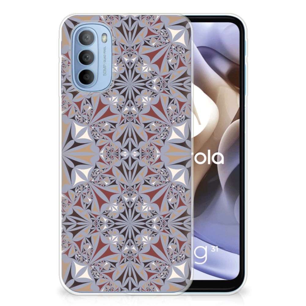 Motorola Moto G31 | G41 TPU Siliconen Hoesje Flower Tiles