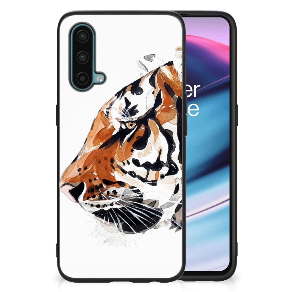 Kleurrijke Telefoonhoesje OnePlus Nord CE 5G Watercolor Tiger