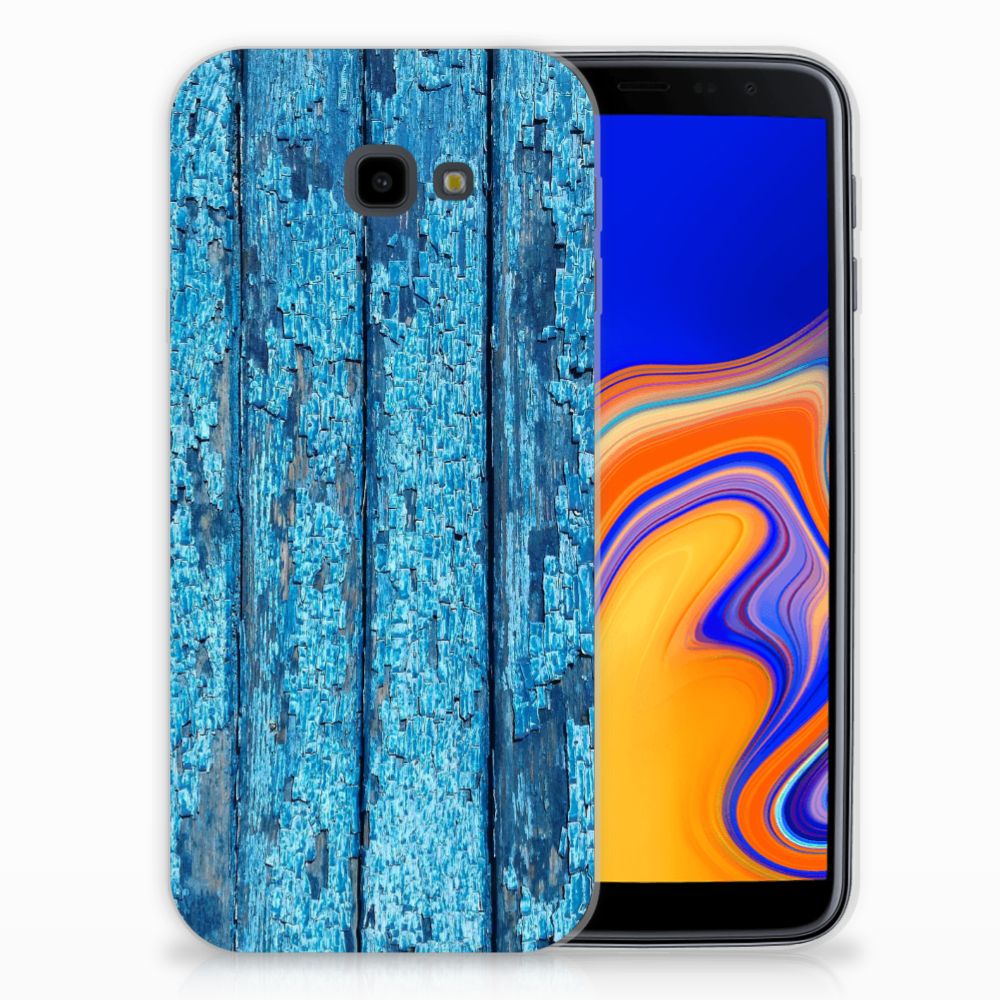 Samsung Galaxy J4 Plus (2018) Bumper Hoesje Wood Blue