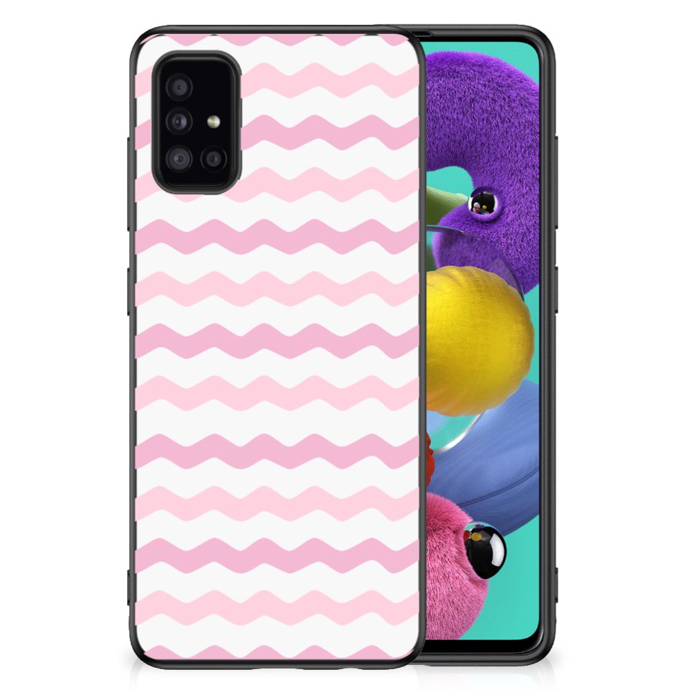 Samsung Galaxy A51 Bumper Case Waves Roze