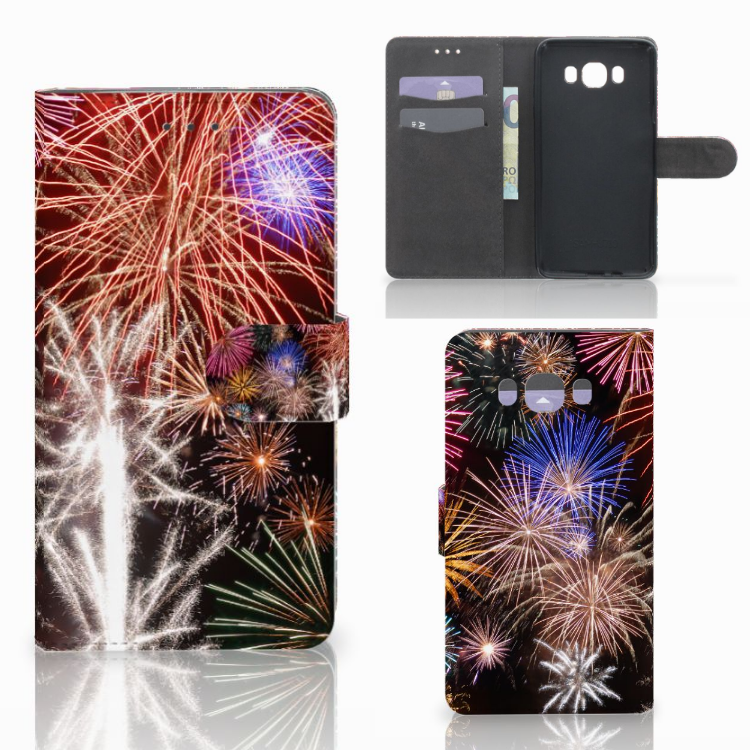 Samsung Galaxy J7 2016 Wallet Case met Pasjes Vuurwerk