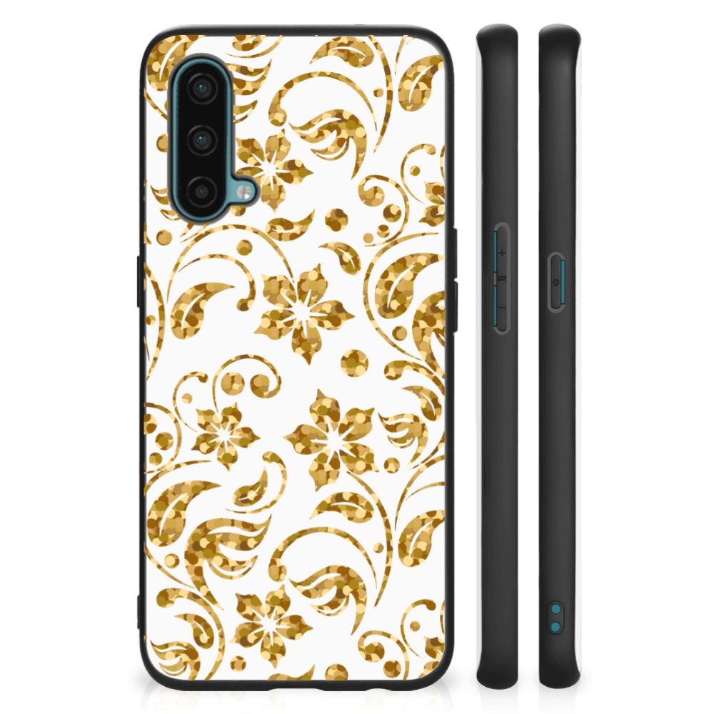 OnePlus Nord CE 5G Bloemen Hoesje Gouden Bloemen B2C Telecom